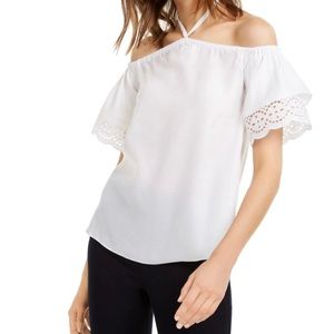 NWT Michael Kors OTS Lace Trim Top